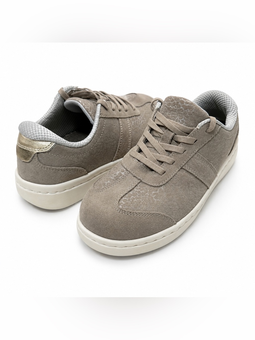 OrthoFeet Women’s 6.5 X-Wide Comfort Walking Shoes Taupe Orthopedic Sneakers